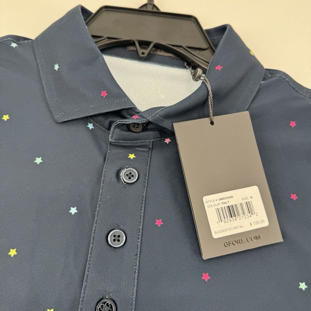 NEW G Fore Men's Size Medium All Over Print Performance Golf Polo Shirt Casual - Picture 6 of 6